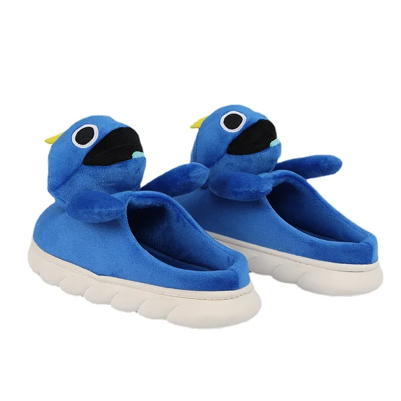 

2022 Roblox радужные друзья плюшевые тапочки для женщин и девочек кавайные пушистые зимние теплые тапочки детские Мультяшные Тапочки обувь