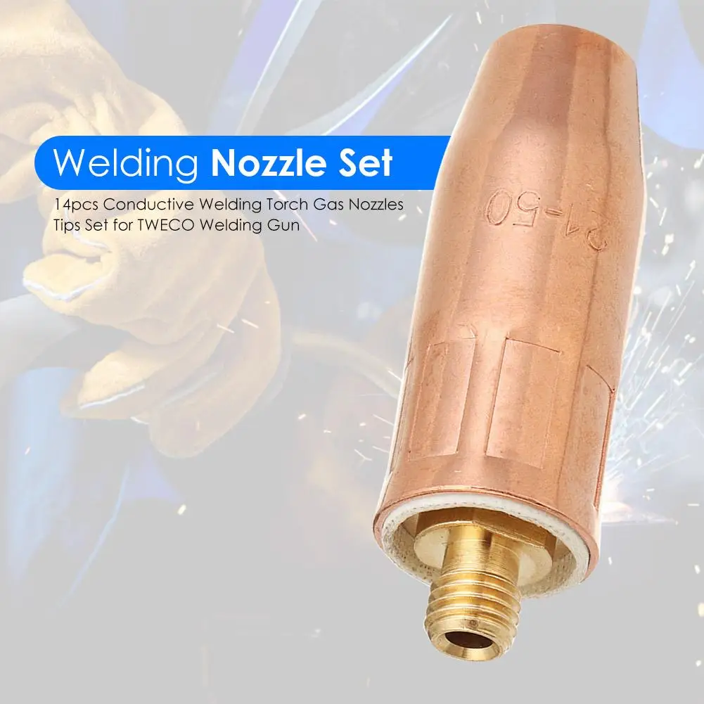 

14 шт. проводящая Сварочная горелка, газовые сопла, контактные наконечники для сварочного режущего инструмента, размер упаковки 100*70*30 мм, фио...