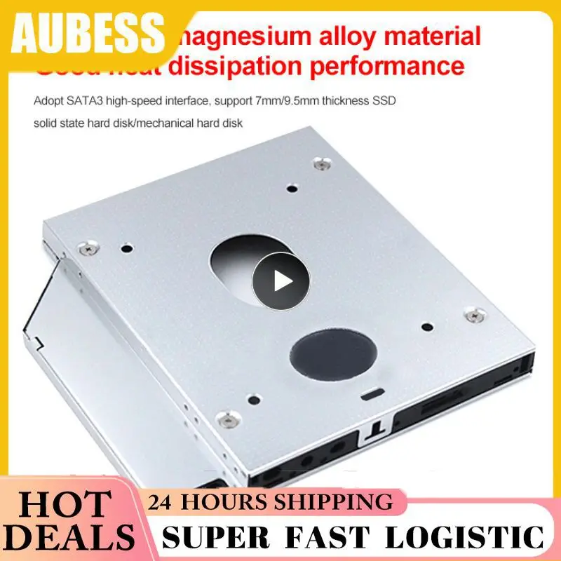 Алюминиевый переходник для второго жесткого диска, 1 ~ 10 шт., 9,5 мм, 12,7 мм, SATA 9,5 Optibay, 3,0 дюйма, SSD, DVD, адаптер для жесткого диска