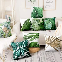 tropical art cushion decorative pillow home decor sofa pillow watercolor monstera leaves print pillowcase
