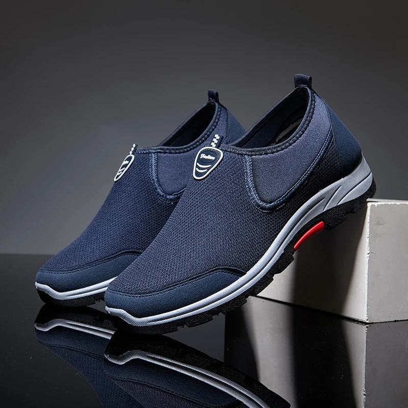 Walking Shoes Men Blue Cheap Sneakers Summer Breathable Hiking Shoes Man Fashion Casual Slip on Mens Loafers Zapatillas Hombre images - 6