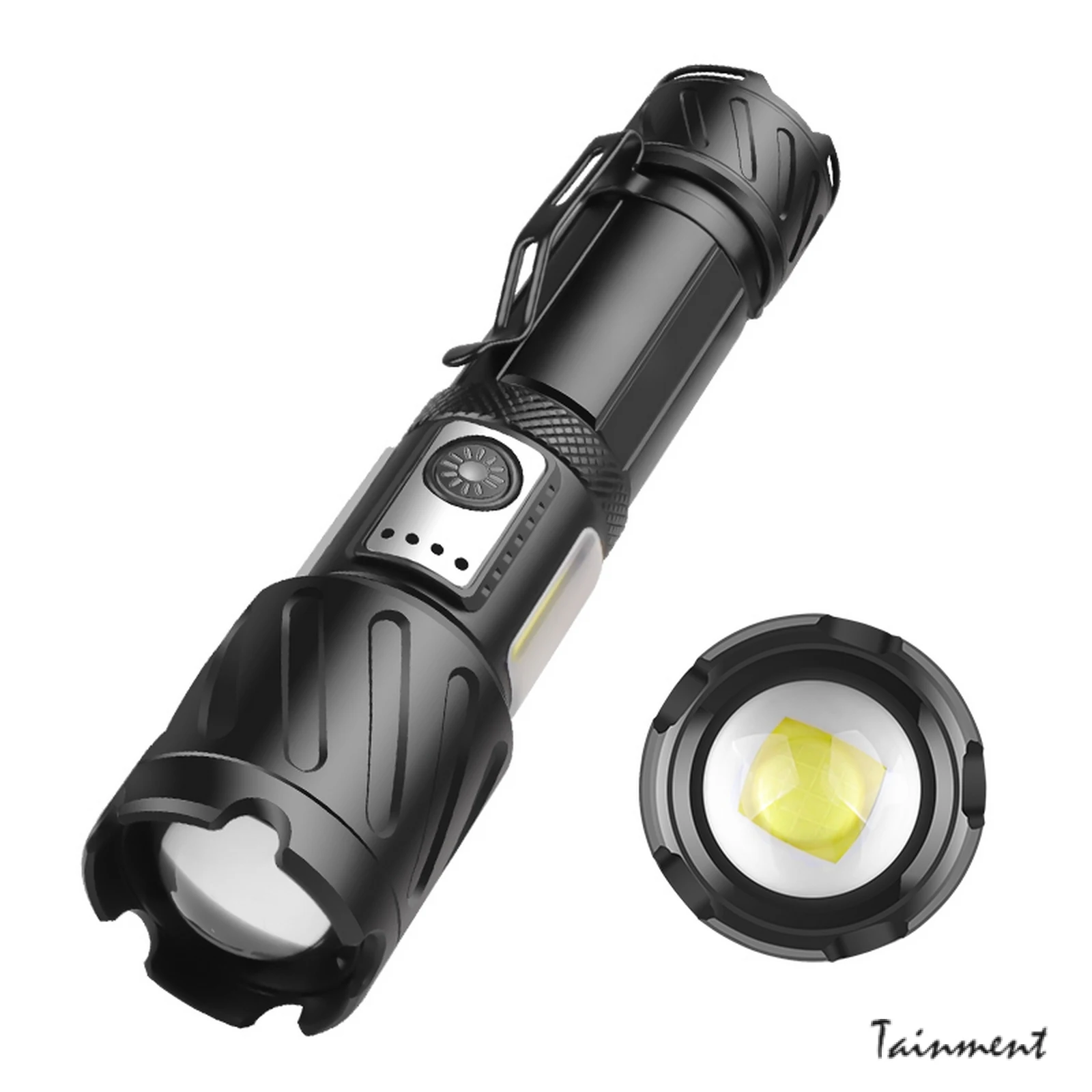 

10000 Lumens USB Rechargeable Torch, XHP160 COB Torch, 5000 mAh with 6 Light Modes, Zoomable for Camping/Hiking Emergencies