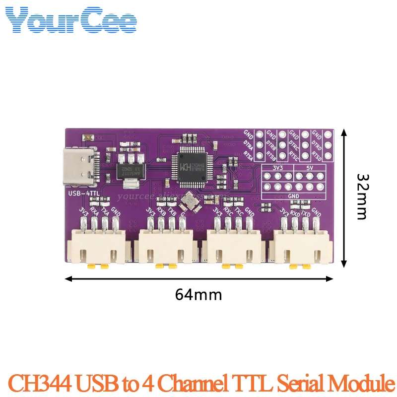 USB на 4/8 каналов последовательный порт TTL интерфейс Type-C 6 Мбит/с высокоскоростной
