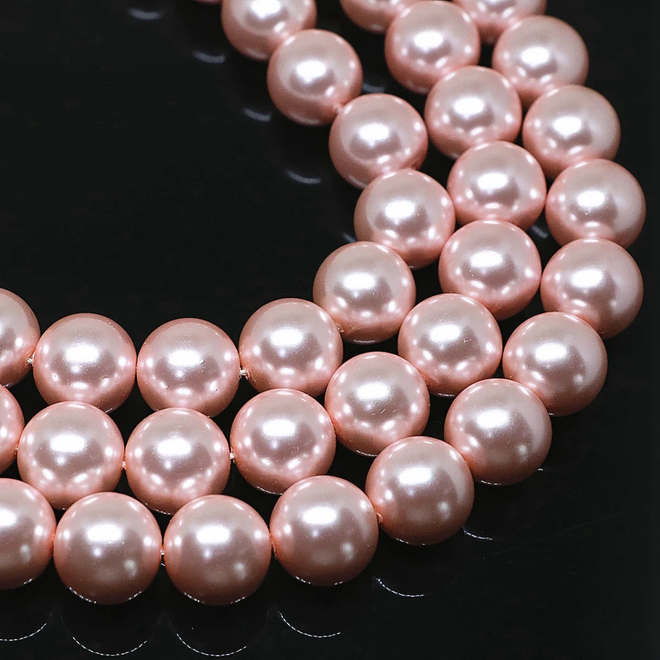 

Charming Natural Pink Round Imitation Shell Pearl Loose Beads 4-14mm For Jewelry Making Diy High Grade Woman Bracelet Necklace