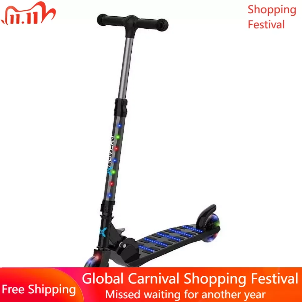 

Скейтборды со светодиодной подсветкой для детей, детское снаряжение, наноскладной скутер, скутеры, черный скутер, детские велосипедные виды спорта