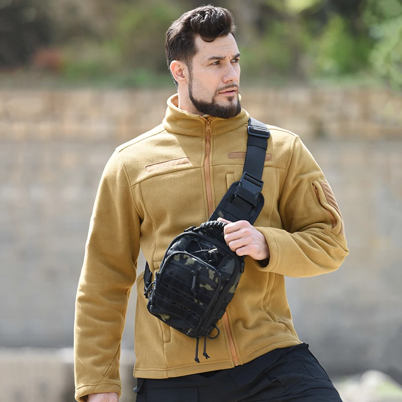 HAN WILD Tactical Fleece Coat Outdoor Cycling Jacket Hiking Outfit Camping Thermal Military Jackets Men Clothing Warm Coat