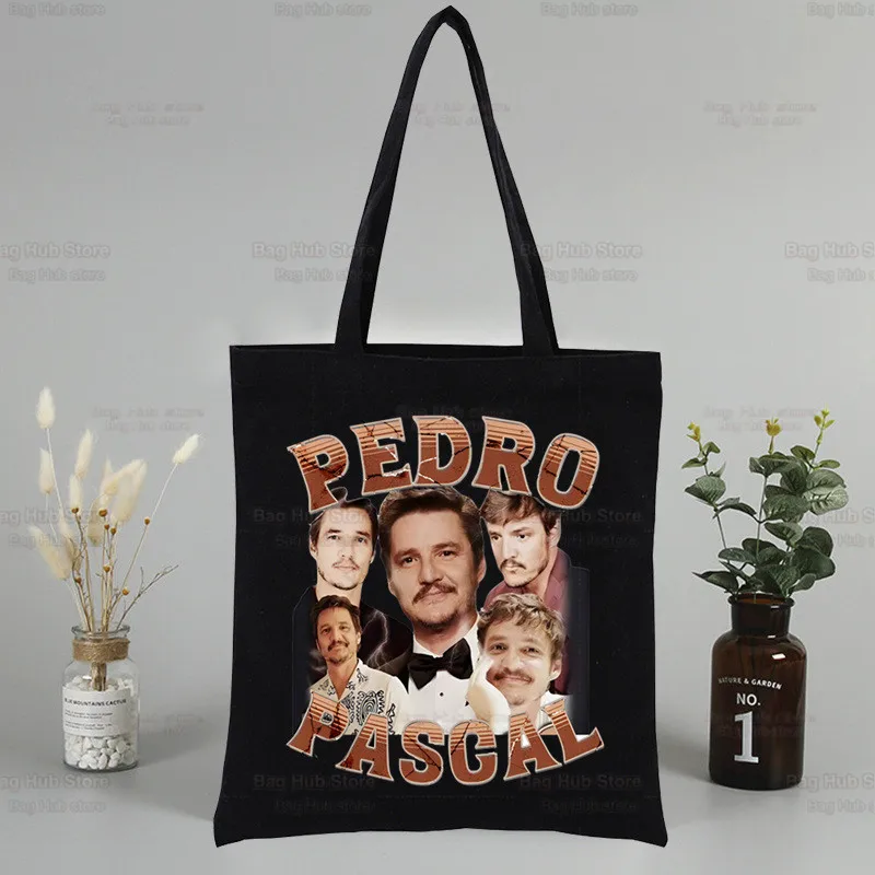 

Pedro Pascal My Boy Friend Black Tote Bag Unisex Canvas Bags Shopping Bags Casual Shoulder Bag Foldable