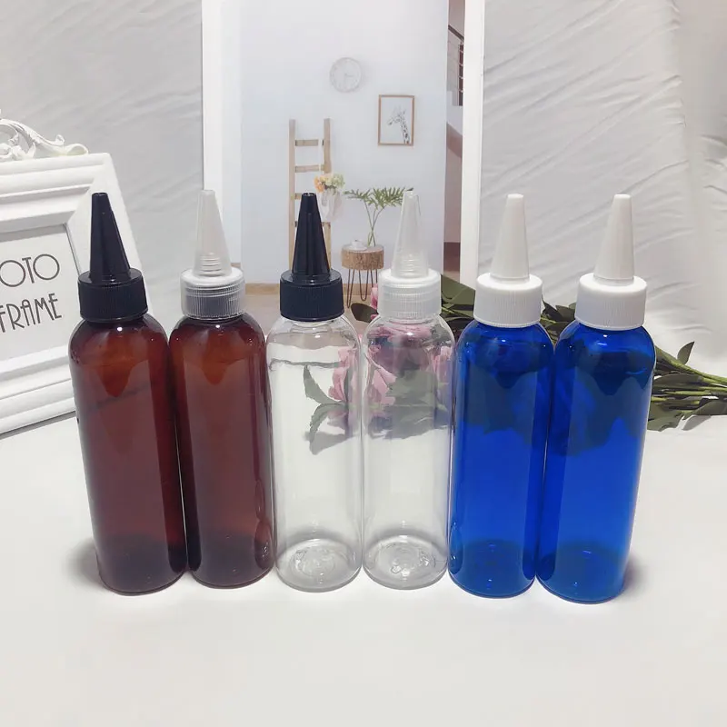 

50pcs 150ml Brown pointed mouth Cap Bottle Empty Plastic Bottle PET Lotion Bottle Travel Size Plastic Empty Bottles For Shampoo