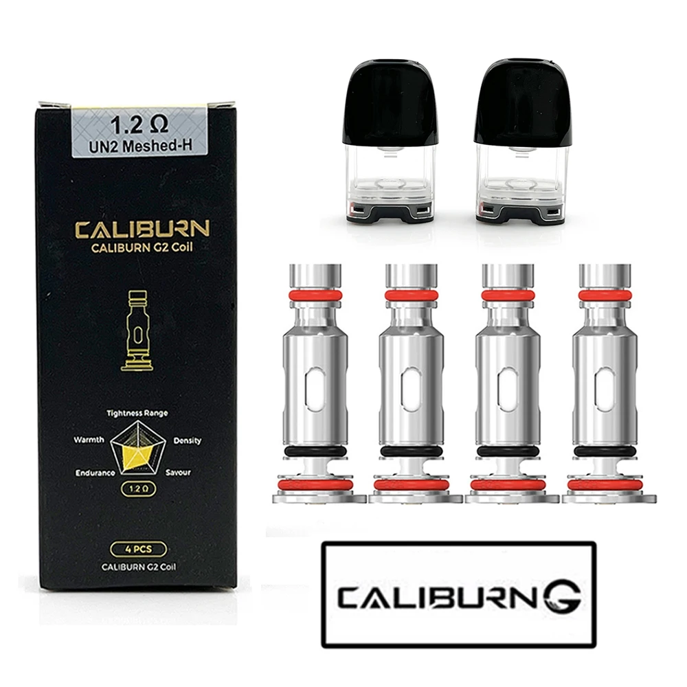 

100% Original Caliburn G2 Coil Cartridge Empty 2ML UN2 0.8ohm 1.0ohm 1.2ohm Meshed-H Coils For Caliburn G2 GK2 Pod System Kit