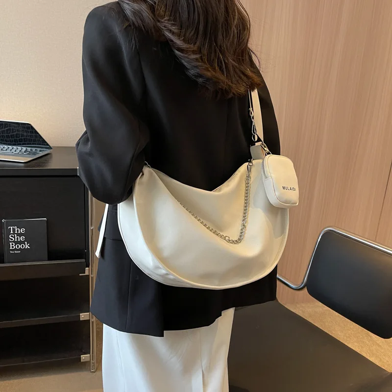 CGCBAG Lage Capacity Women Canvas Messenger Bag 2023 Fashion Shopper Shoulder Bag Commuting Simple Female Designer Tote Bag