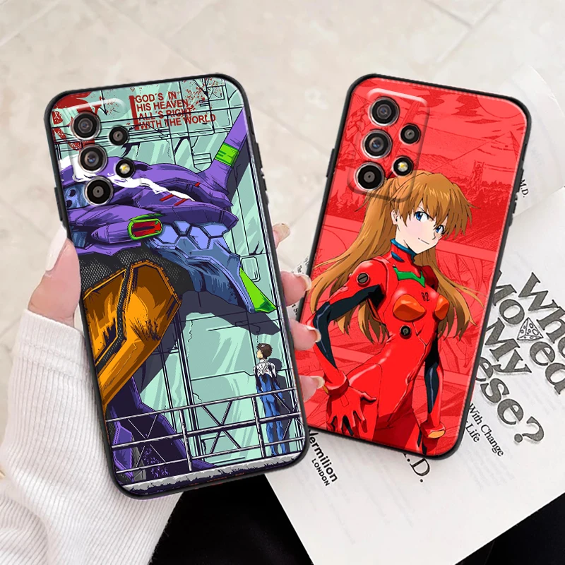 

Neon Evangelion For Samsung S8 S9 Plus S10 S10E S20 S21 FE Lite Ultra Plus Phone Case Black Funda Coque Back Carcasa