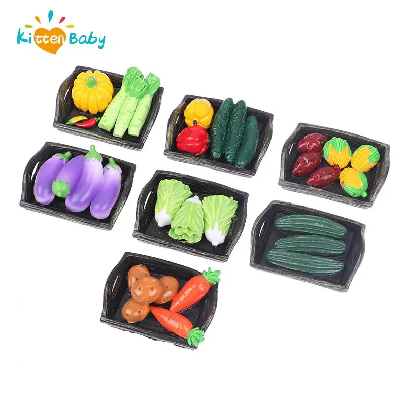 

1 набор мини-имитация фруктов и овощей, искусственные кухонные игрушки для детей, ролевые игры, кукольный домик, аксессуары оптом
