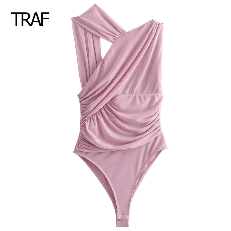 Боди женское Сетчатое с оборками без рукавов открытой спиной