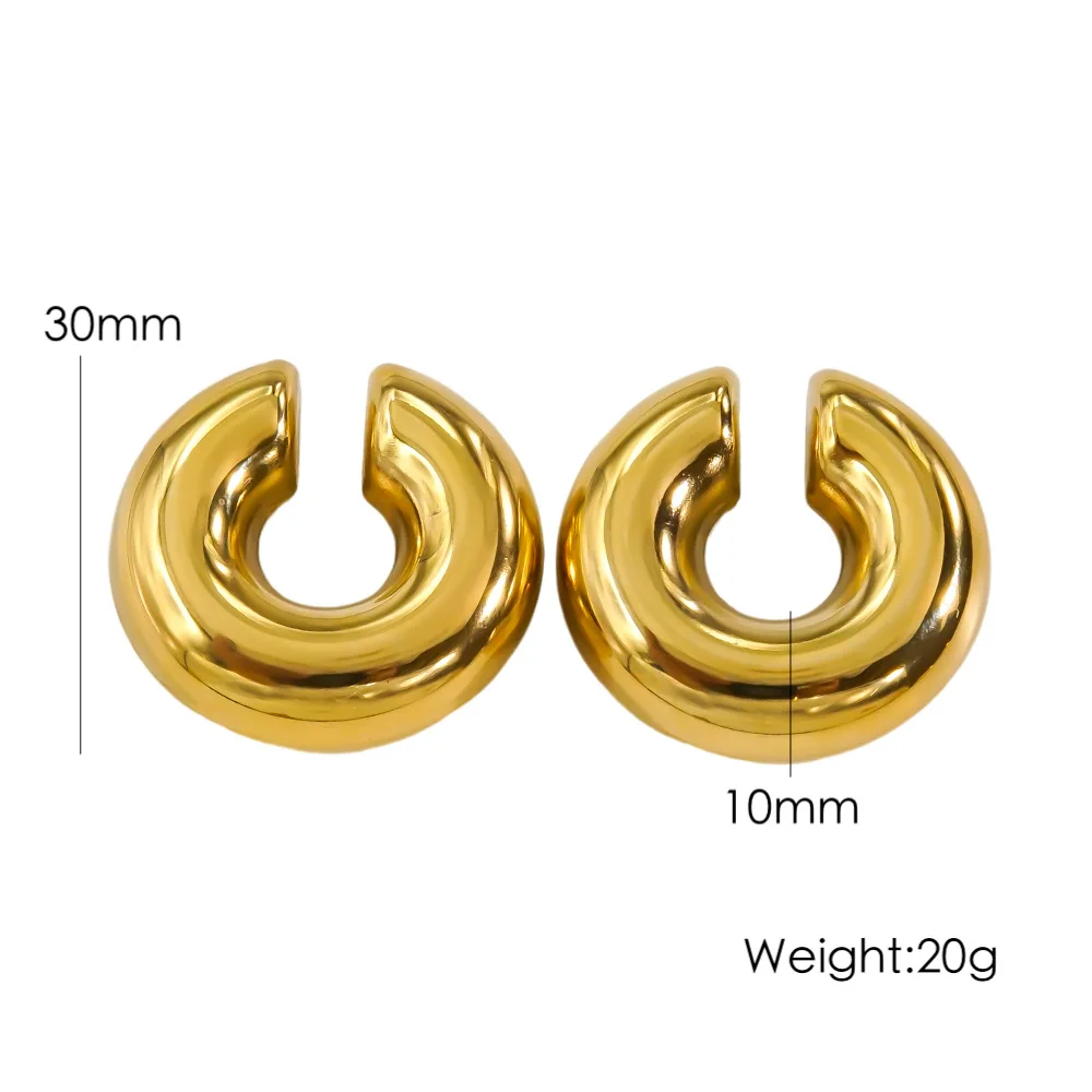 Массивные серьги-каффы carliдана из нержавеющей стали с-образные 18K
