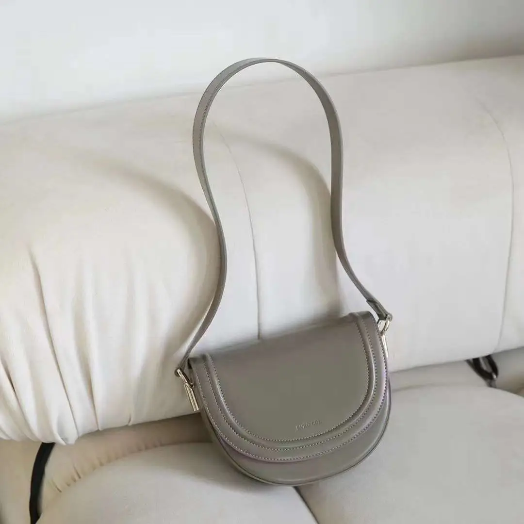 

Женские кожаные сумки через плечо, Модная элегантная полукруглая седельная сумка