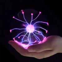 novelty touch lightning sound control excitation artificial lightning ball ion tesla coil glow ball arc christmas decor gift