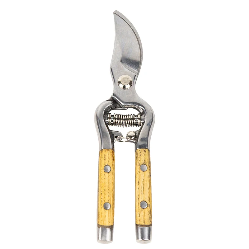 

Stainless Steel Wooden Handle Thick Pruning Pruning Gardening Scissors Household Floral Scissors