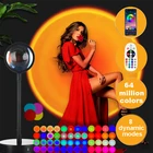 Умное приложение, проектор заката 64 миллиона цветов, лампа для гостиной, бара, спальни, украшения дома, медитации