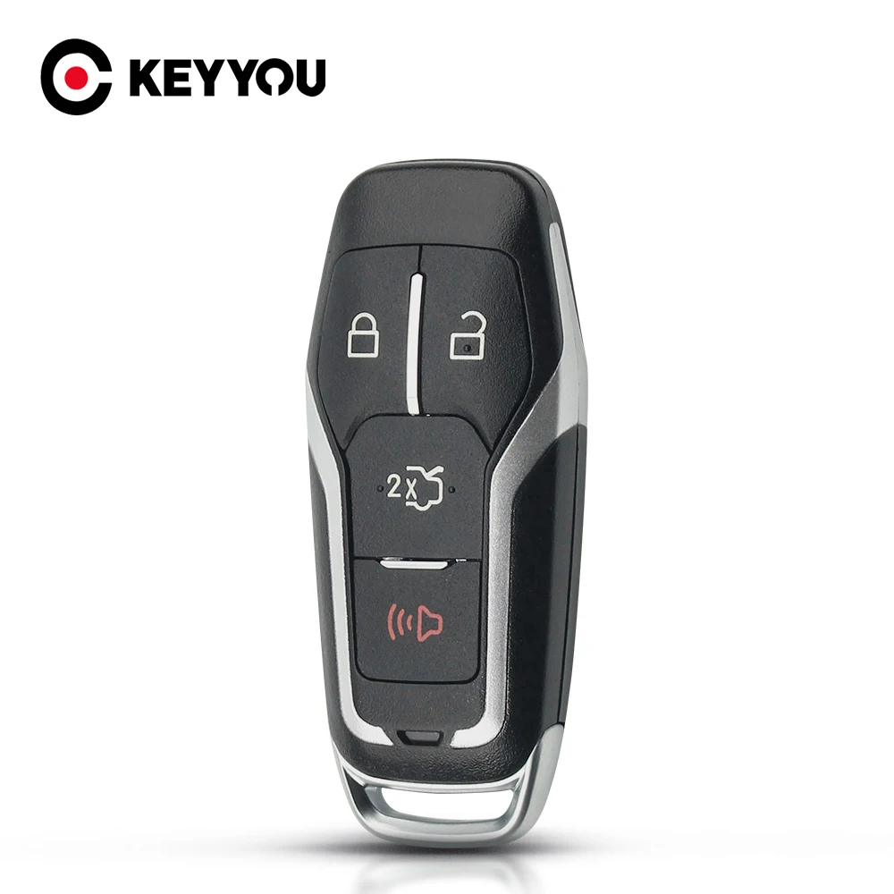 

KEYYOU For Ford Fusion Mondeo Lincoln F150 Raptor Edge Explorer 3/4/5 Buttons Smart Remote Key Fob Shell Case Fob 2013-2016
