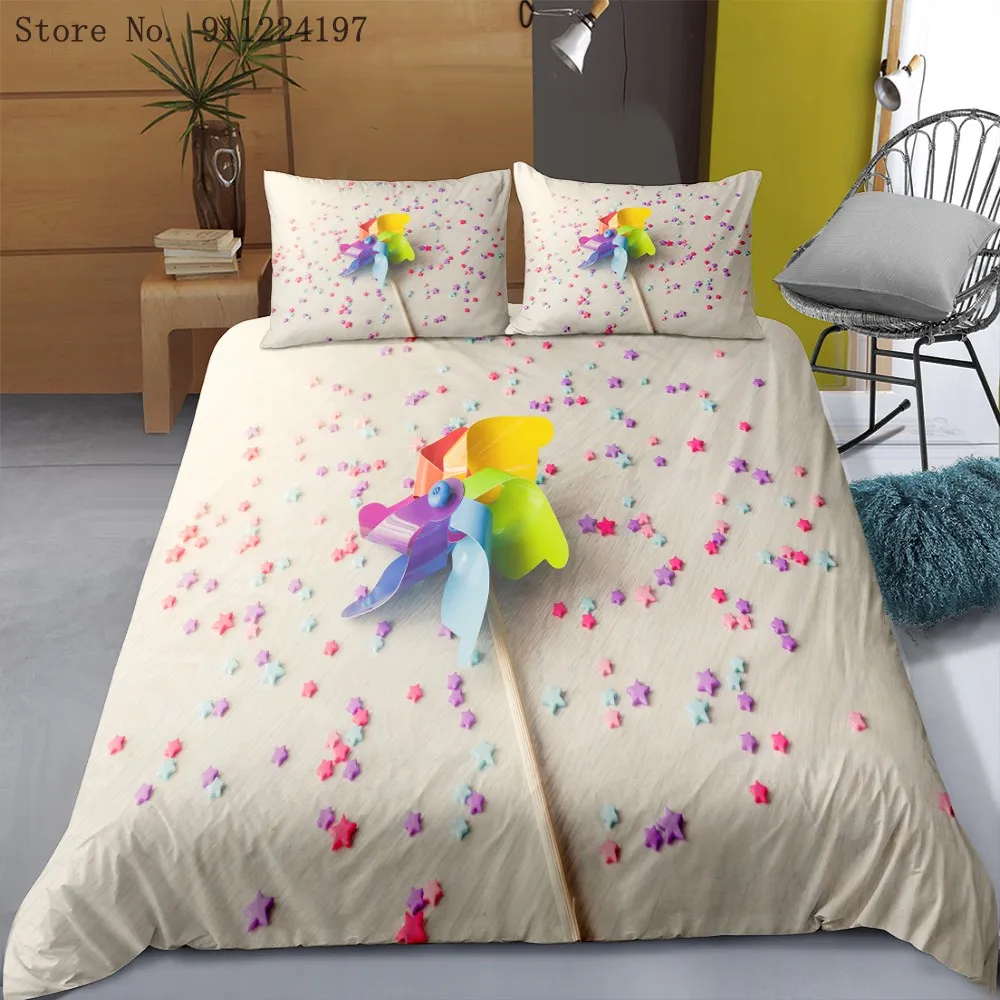 

Paper Toy Bedding Set Origami Craft Sailing Ship Thousand Paper Crane Duvet Cover King Queen Paper Art Polyester Quilt Cover