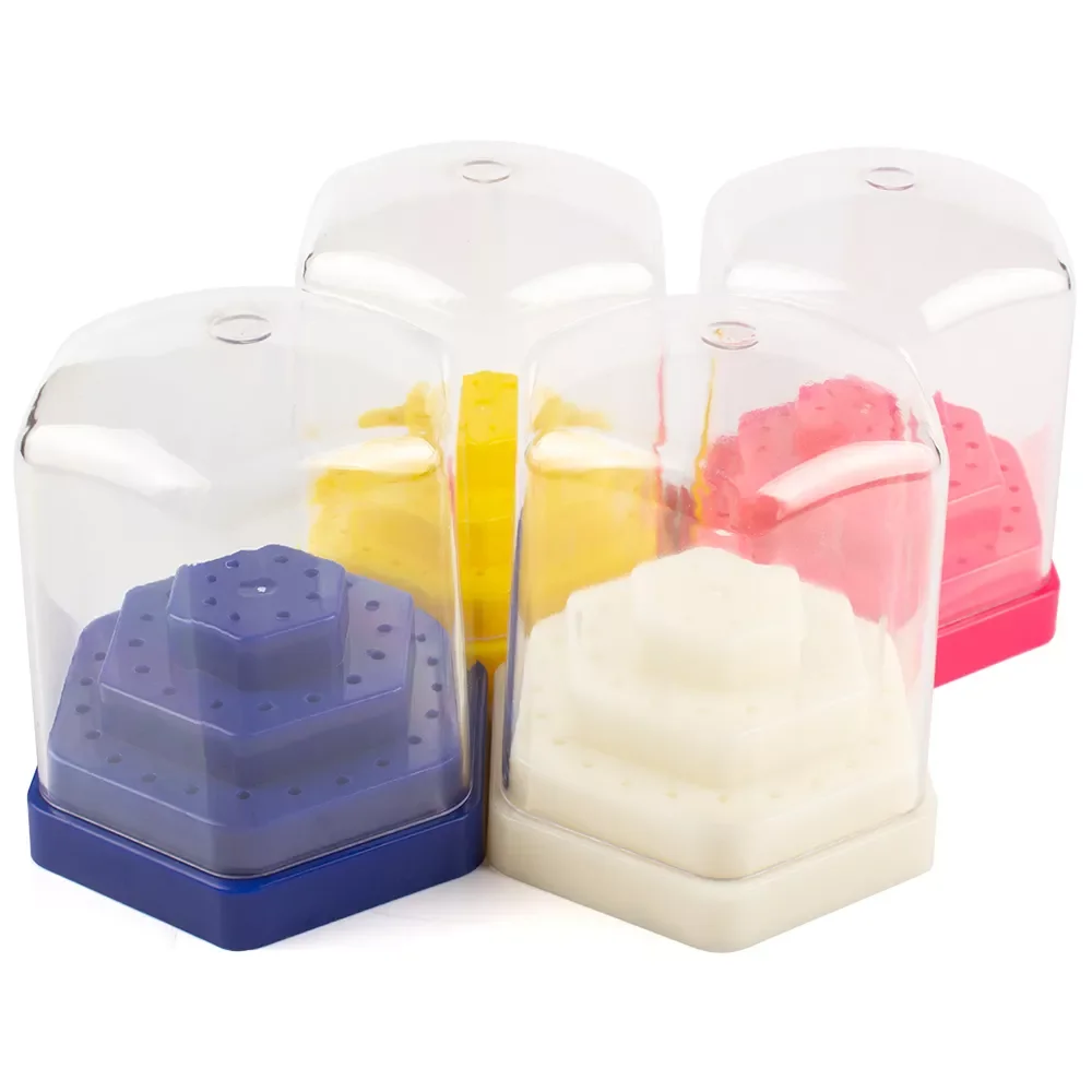 

Holes Nail Drill Bits Stand Holder Case Empty Storage Box Milling Cutter Display Container Accessories Acrylic Cover Tools