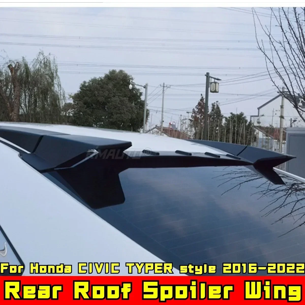 For Honda CIVIC 10th Gen 2016-2022 Body Kit Rear Roof Spoiler Blue TYPER Style Car Wing Accessories