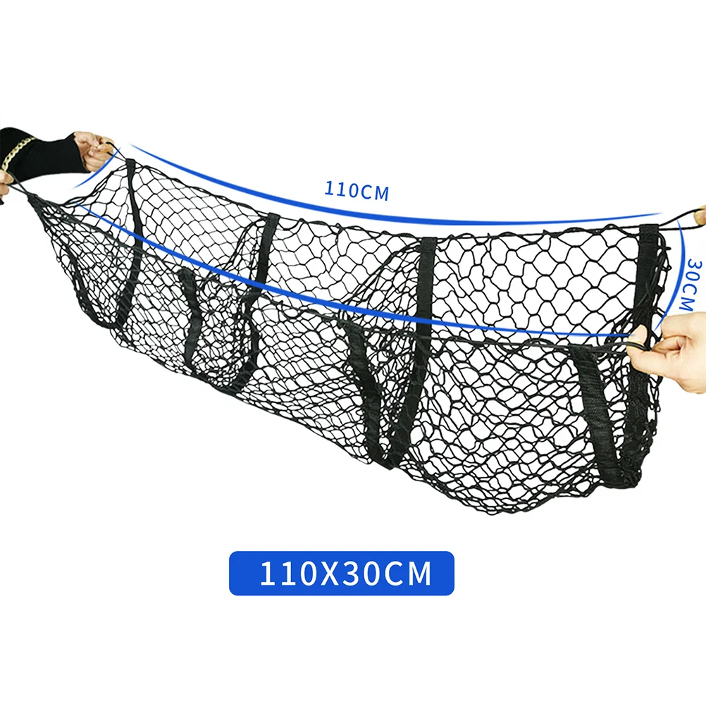 

Black Mesh for Pickup Truck Bed Heavy Duty Bungee Net Black Mesh Bags Set Setting for Cargo Car Trunk Organizer Trunk Storage