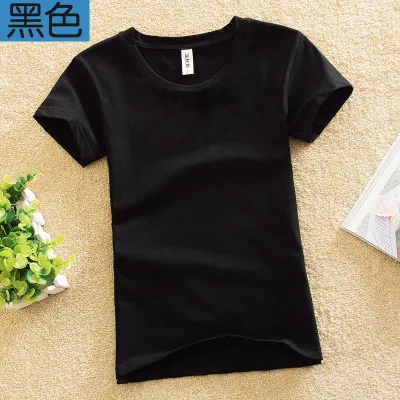 

2021 Cotton women black tshirt t-shirts tops new T Shirt for girl short seelve Broadcloth Short