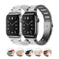 luxury watch strap for apple watch band 44mm 42mm 42mm 38mm 41mm 45mm stainless steel bracelet for iwatch series 6 7 4 se 5