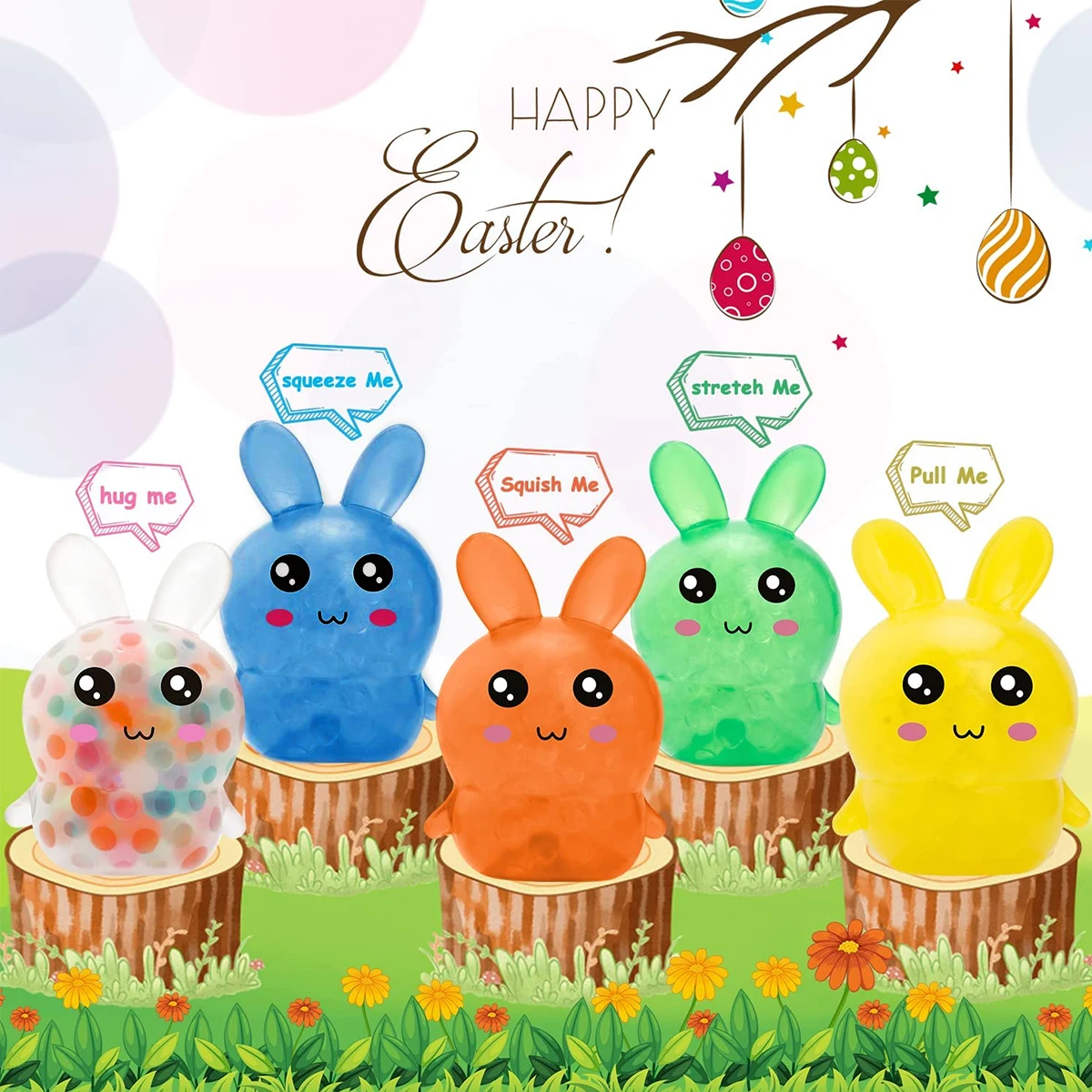 

5pcs Jumbo Squishy Kawaii Bunny Stress Balls Toy Pattern Stress Relief Squeeze Toy For Kids Boys Girls Birthday Gifts