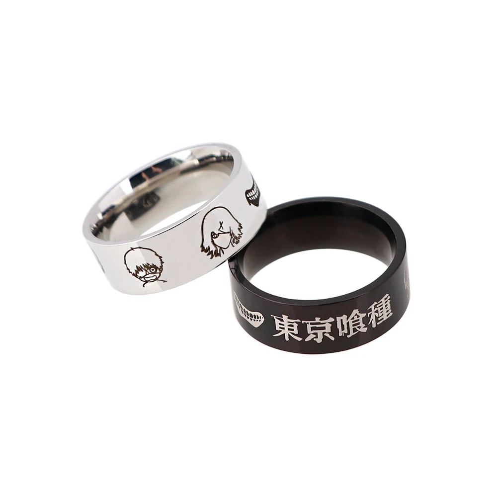 

Japanese Anime Tokyo Ghoul Stainless Steel Ring Cosplay Pendant Men's Women's Cool Rings For Friends Jewelry Accessories Gifts