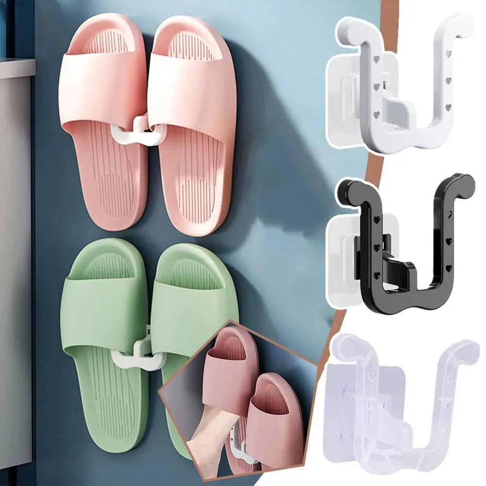 

Slippers Rack No Punching Bathroom Simple Slipper Hook Shoe Toilet Bedroom Drainage Mounted Rack Neat Storage Rack Wall Dry N9R9