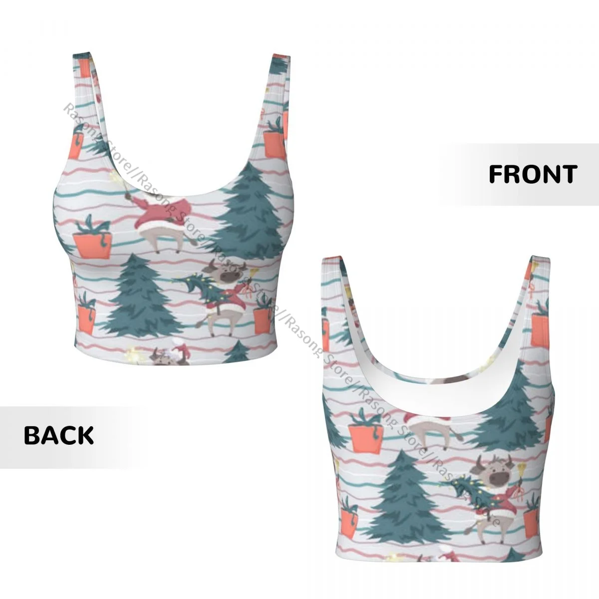 Жилет для йоги женский спортивный укороченный топ в разноцветную полоску