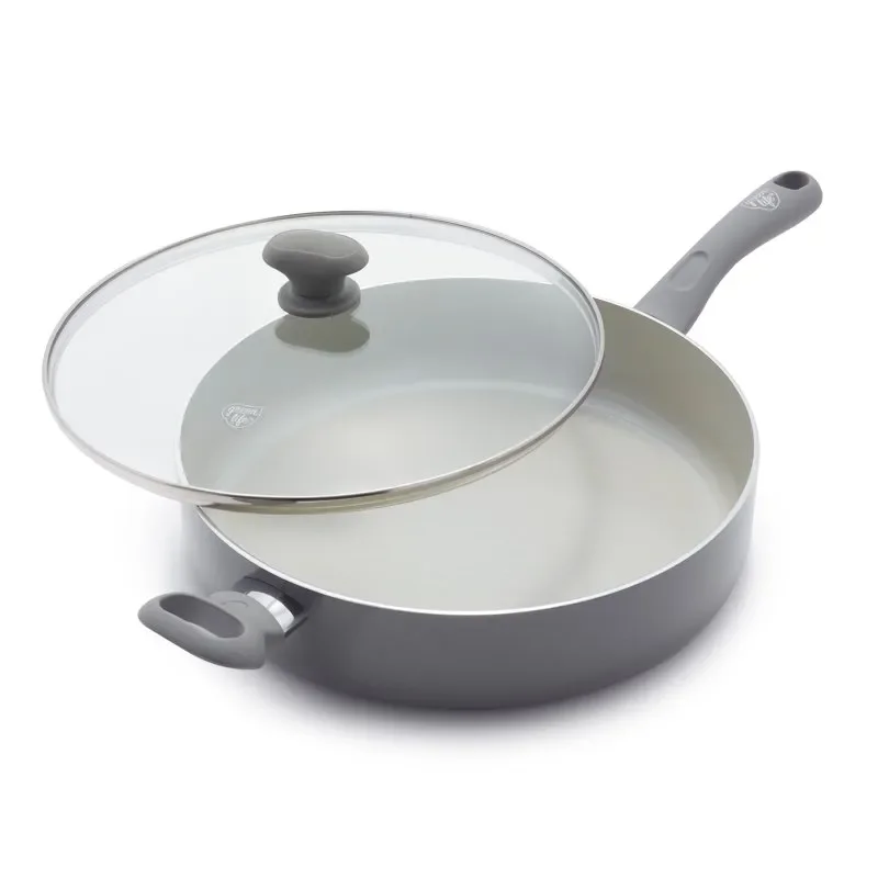 

Attractive 5 Quart Gray Ceramic Nonstick Saute Pan