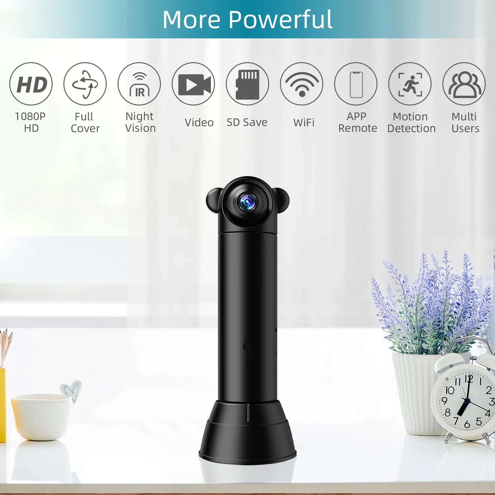 

V10 WiFi Wireless Camera 360 Degree Rotation Mobile Phone Home Indoor Remote HD Night Vision Monitor