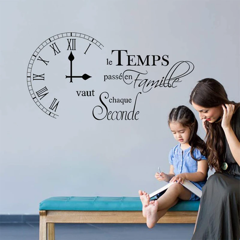 

Decalmile Time Wall Sticker And Letters Living Room Dining Room Bedroom Home Decor Fashion Minimalist Painting