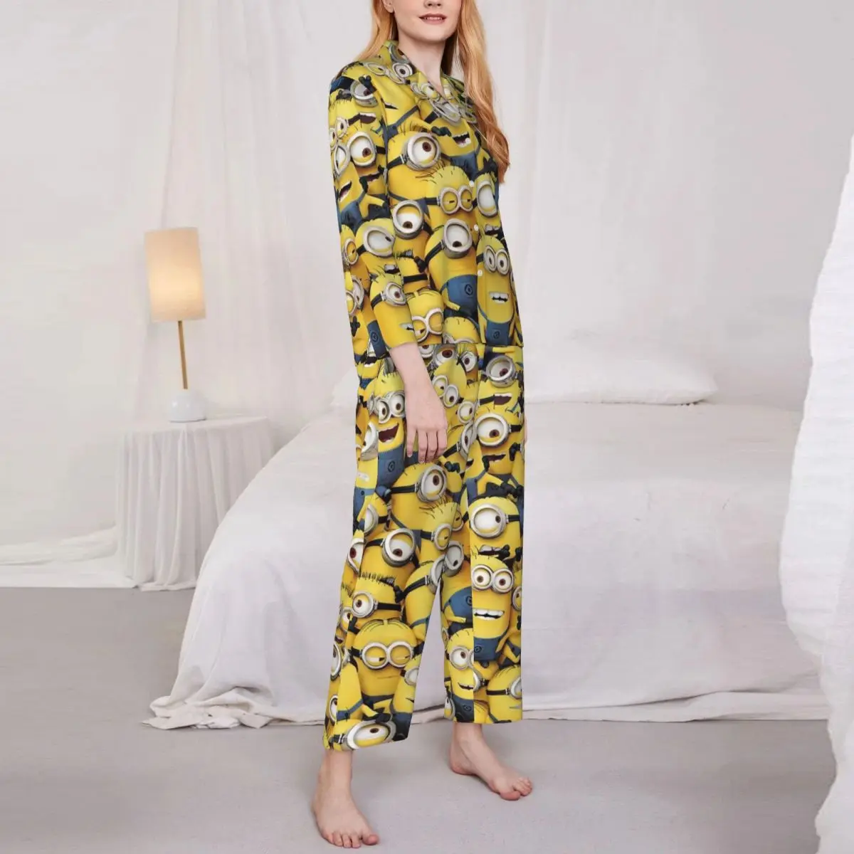 Minions Women Pajamas 2 Pieces Set Loungewear pyjama pour femme