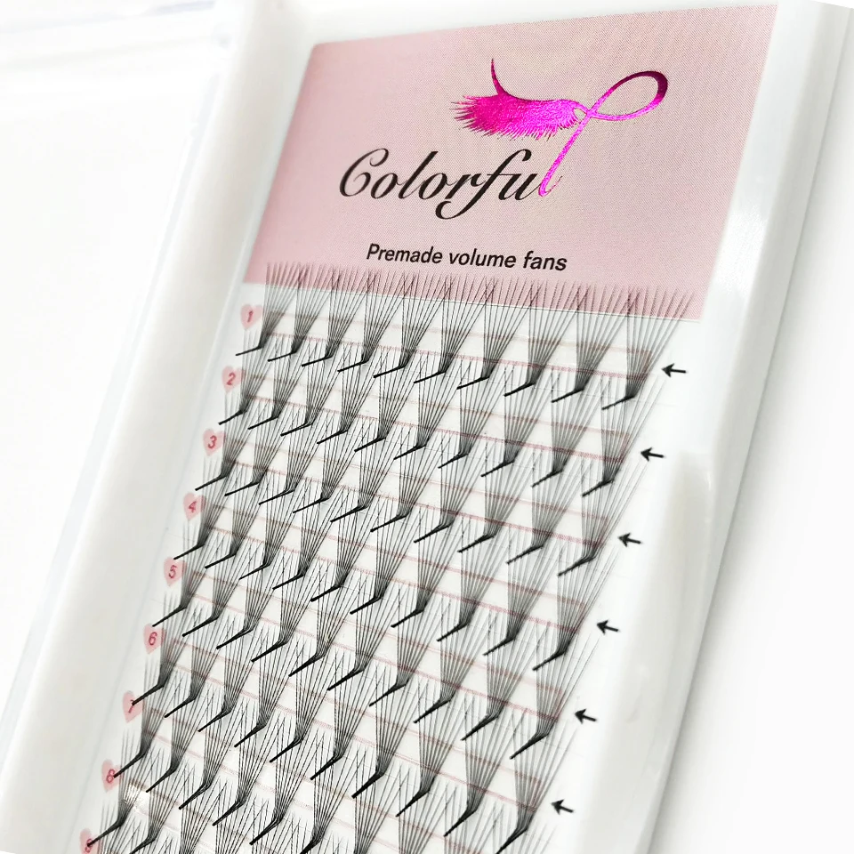 Красочные готовые вееры для объема L M Curl Pointy Base Русские объемные ресницы