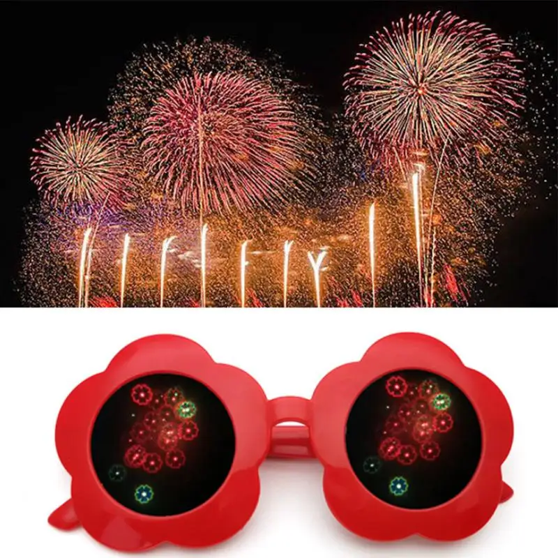 Купи New Sunflower Effects Diffraction Glasses Watch The Lights Change To Flower Shape At Night Glasses Festival Party Sunglasses за 85 рублей в магазине AliExpress