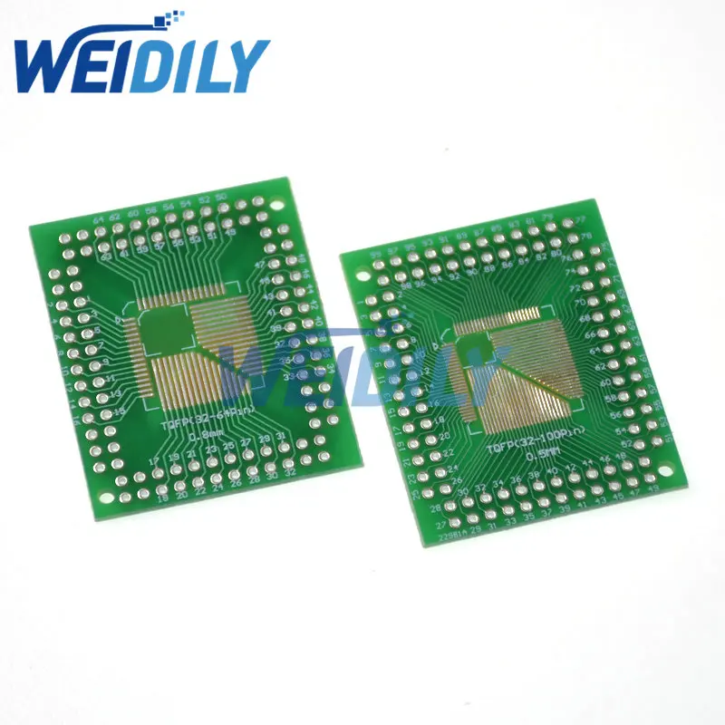 10 шт. QFP TQFP LQFP FQFP 32 44 64 80 100 LQF SMD поворот в DIP-адаптер PCB плата преобразователя пластина 0,5/0,8 мм IC адаптер розетка
