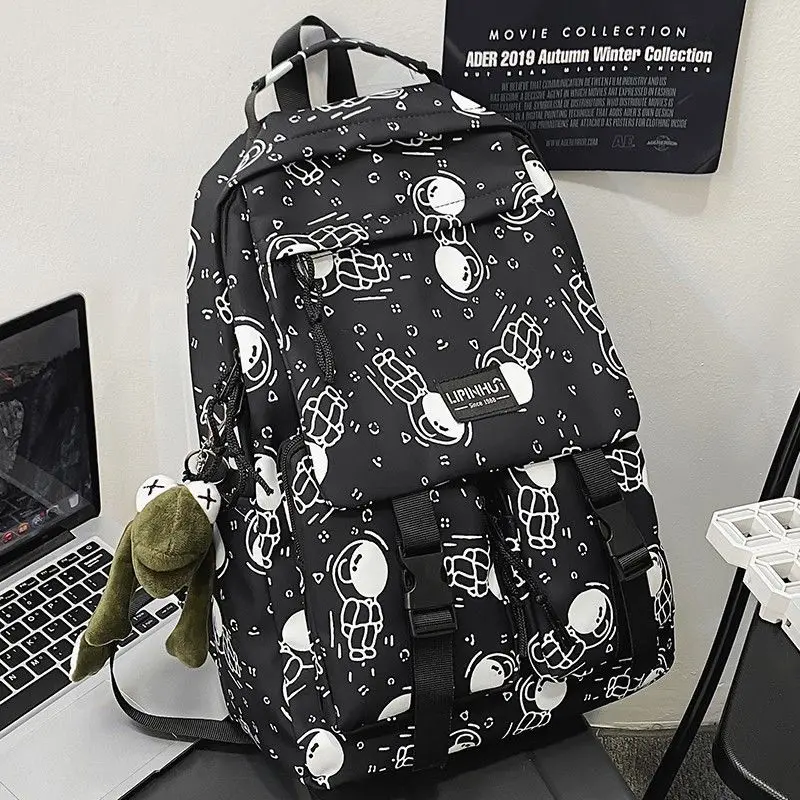 

College Student High School Backpack for Teenagers Girls Boys Nylon Cool Women Bookbag Casual Korean Bagpack Men