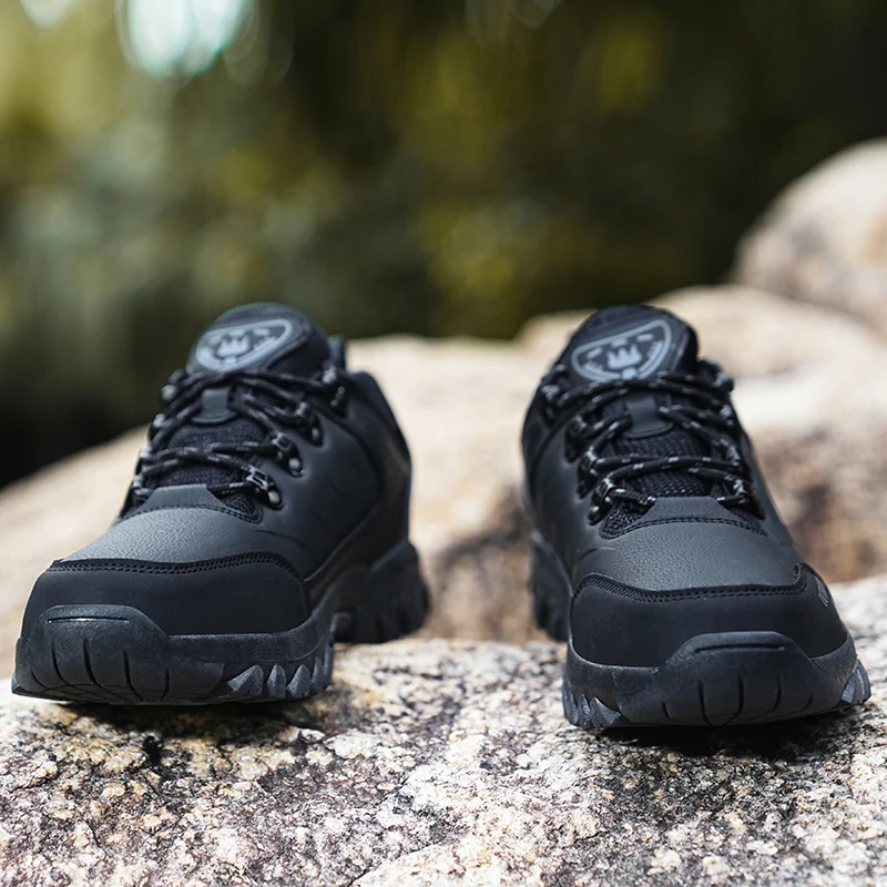 HIKEUP Men Sport Walking Shoes Low-Top Outdoor Shoes For Men Hiking Men Shoe Leisure Breathable Hard-Wearing Comfortable