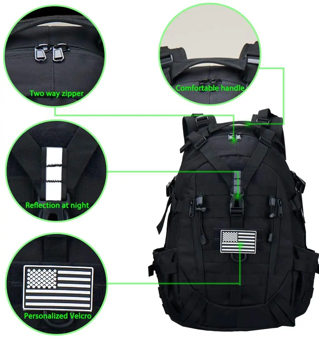 Pickag Tactical Backpack Military Molle Bag Hiking Daypacks for Camping Trekking Hunting Traveling Motorcycle