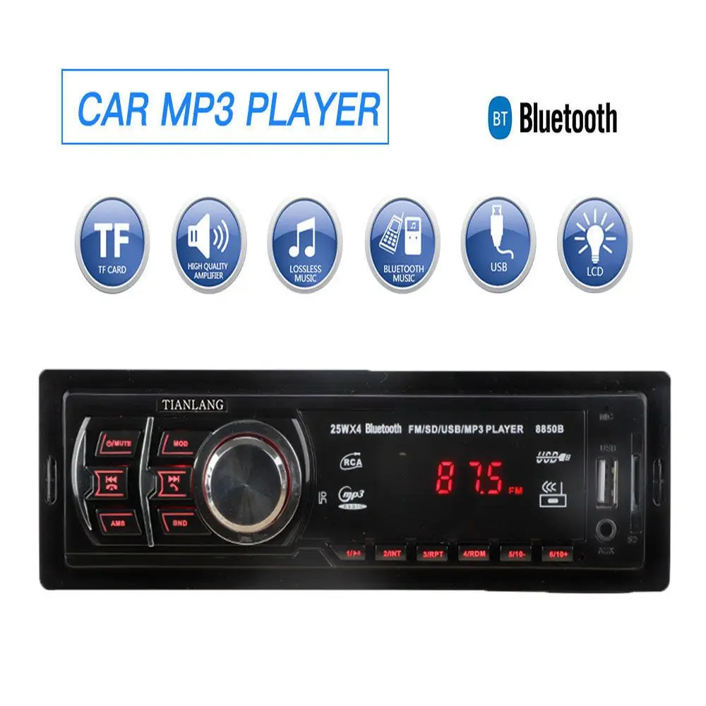

12V Car MP3 Player Car Radio Stereo MP3 Player Bluetooth FM Radio Stereo Audio Multimedia Player Music DVD