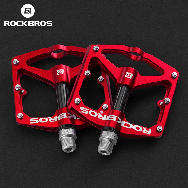 

ROCKBROS Bicycle Pedals Bike Parts MTB Road Cycling Pedal Sealed DU Bearing Aluminum Alloy Non-slip Cleat Mountain Bike Pedals