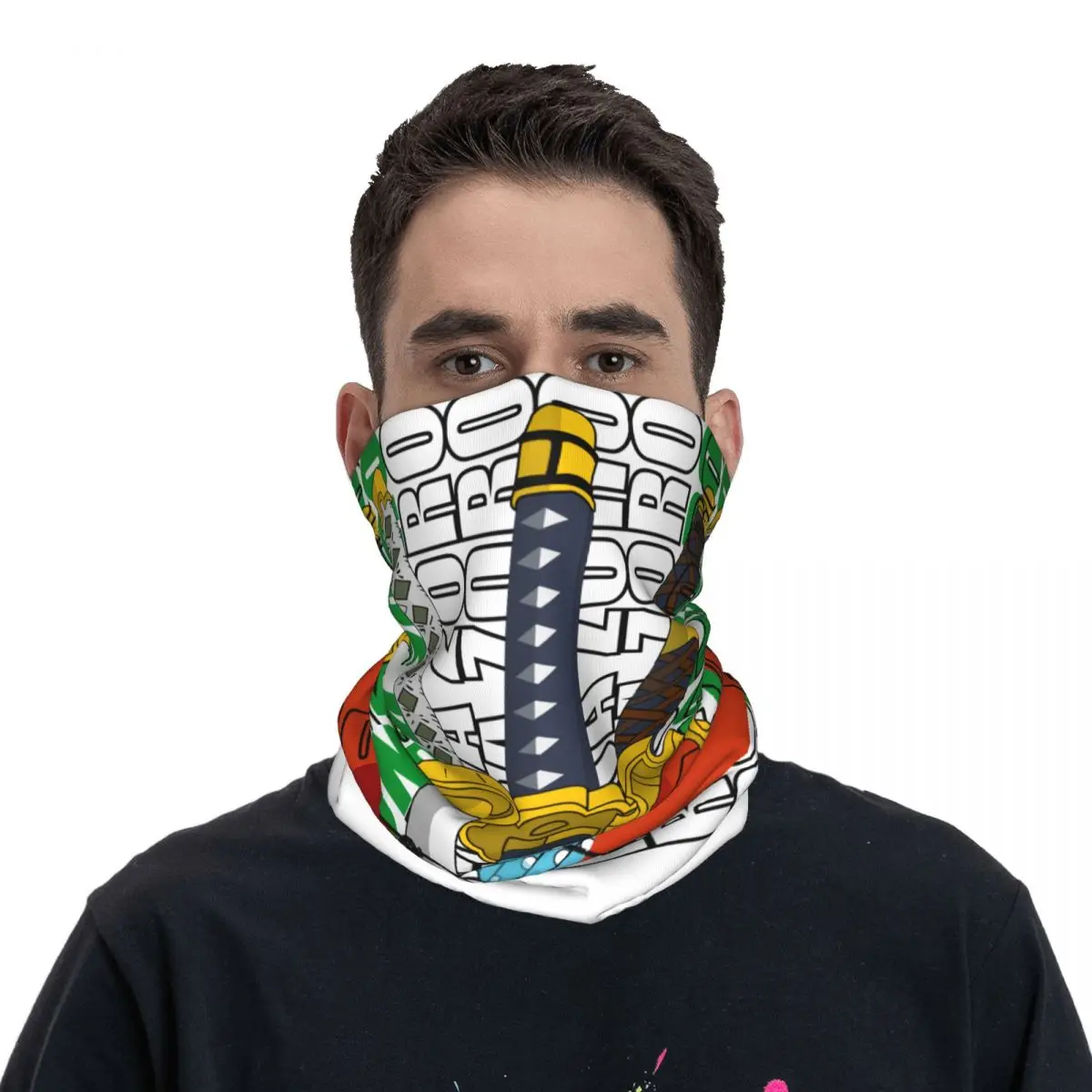 

Roronoa Zoro цельный пиратский Охотник бандана Шея Гетры Печатный волшебный шарф многофункциональная маска для лица