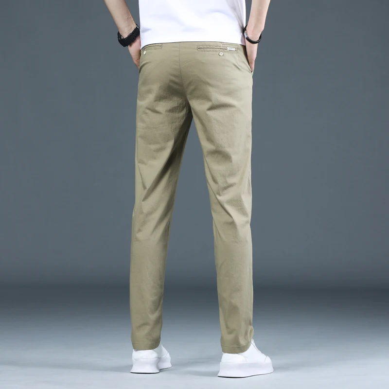 Брюки мужские Стрейчевые классические тонкие хлопковые штаны брюки-Чино