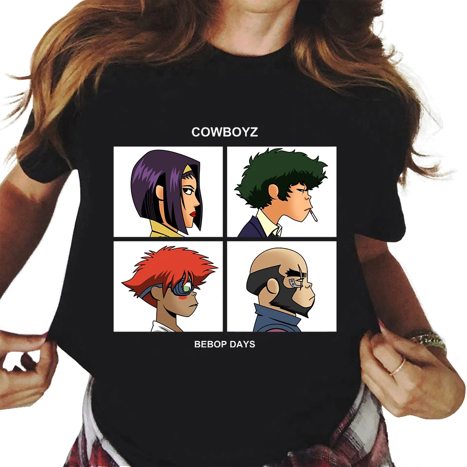 Классные Футболки Cowboy Bebop с японским Аниме Манга Харадзюку модная футболка