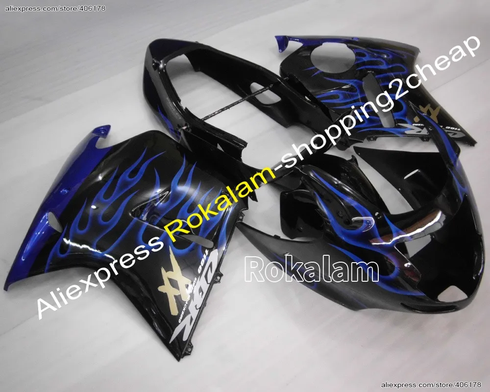 

CBR 1100XX ABS Fairing For Honda CBR1100XX Blackbird 1996-2007 Black Blue Flame Motorcycle Fairings (Injection Molding)