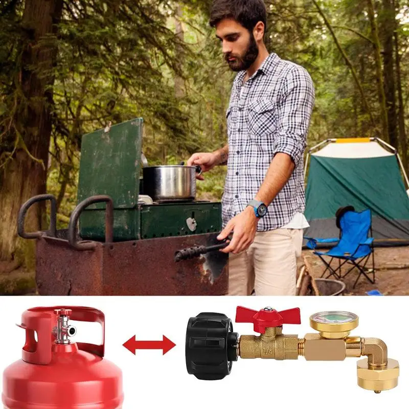 Адаптер для заправки пропана манометр баллона с пропаном твердая латунь адаптер